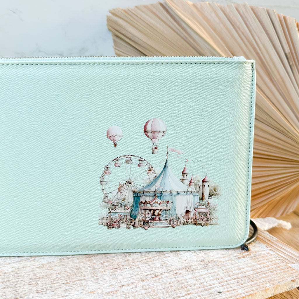 schmale Geldtasche | Leder | "Vintage Festplatz"