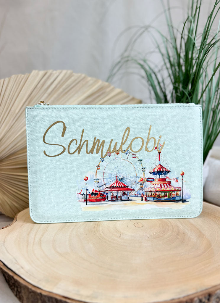 schmale Geldtasche | Leder | "Festplatz Rot"