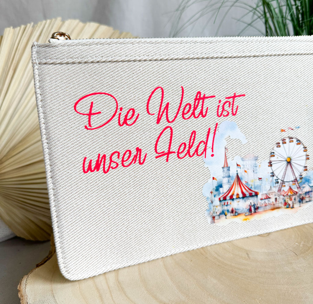 schmale Geldtasche | Canvas | "Kirmes"
