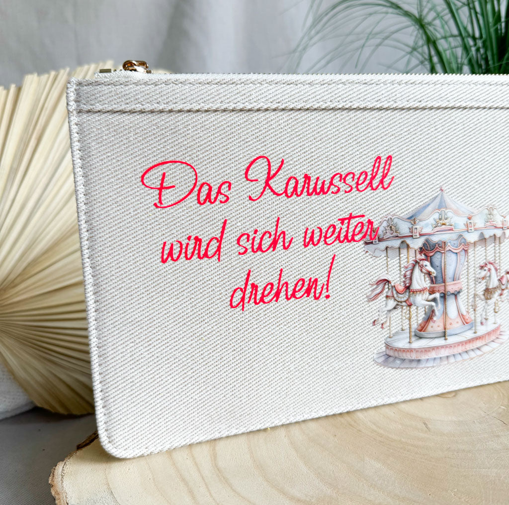 schmale Geldtasche | Canvas | "Karussell"