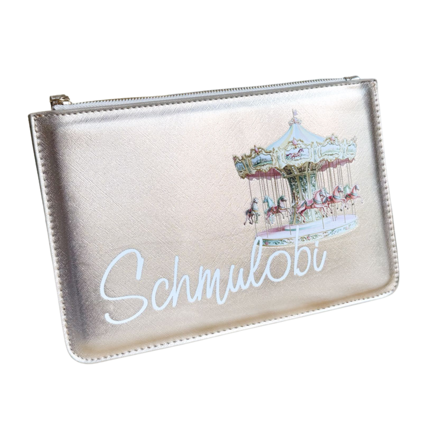 schmale Geldtasche | Leder | "Pferdekarussell"