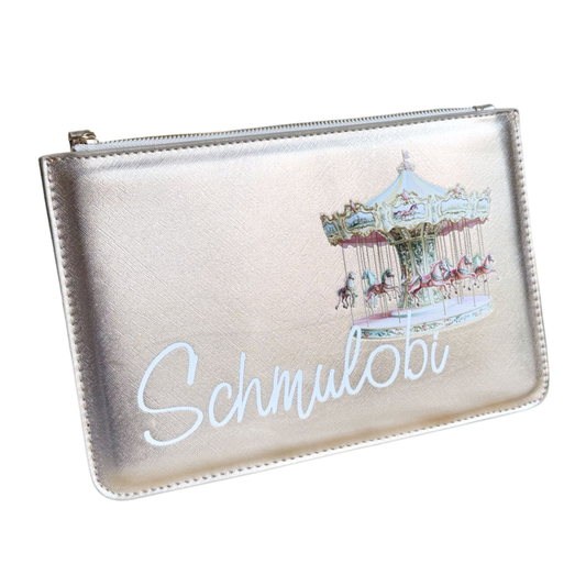schmale Geldtasche | Leder | "Pferdekarussell"