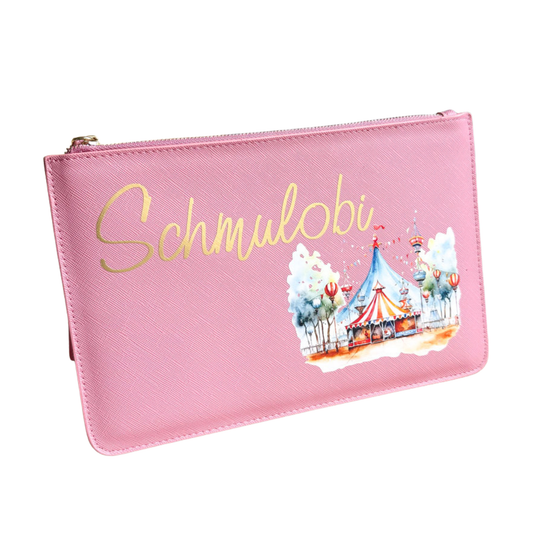 schmale Geldtasche | Leder | "Zirkus-Festplatz"