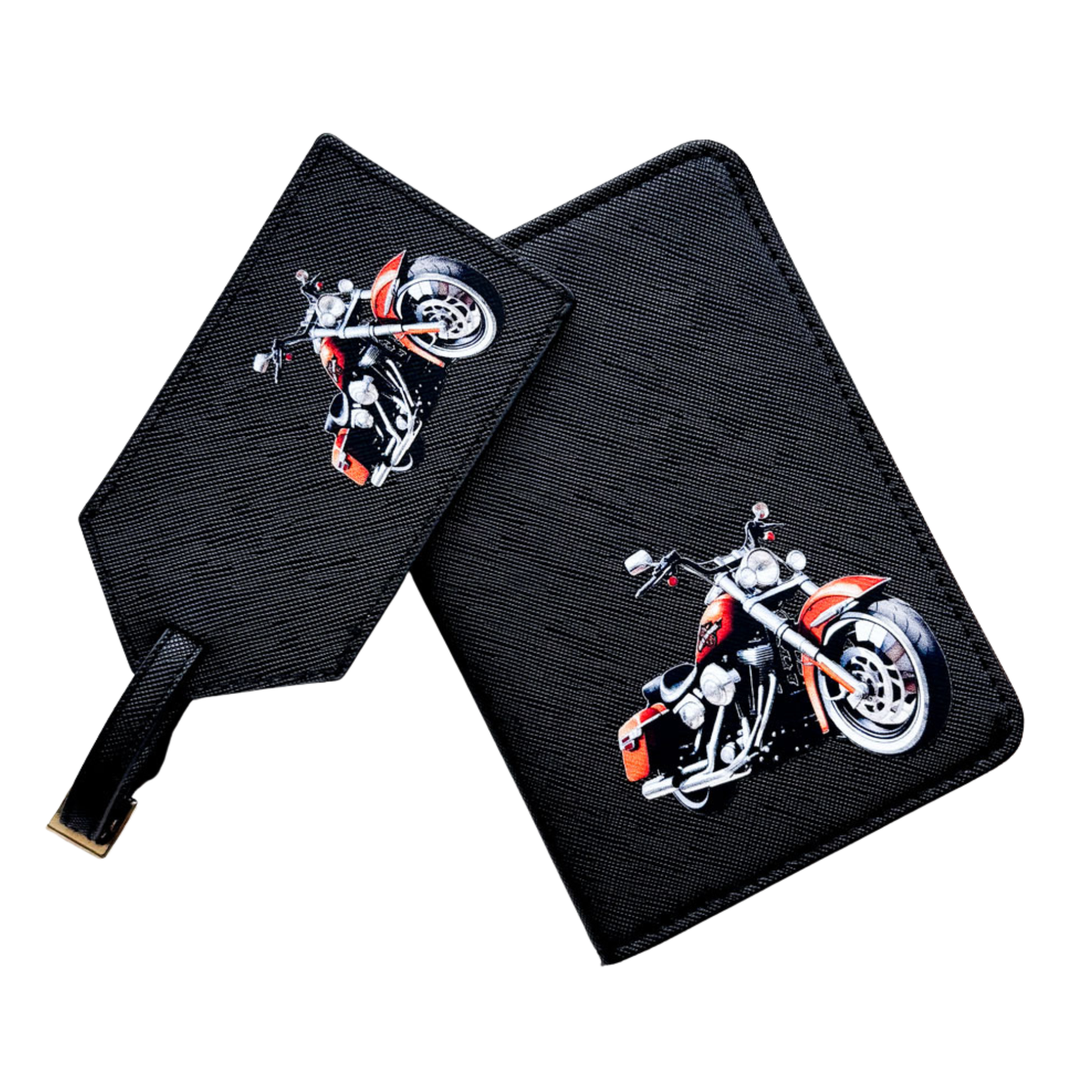 Reisepasshülle & Kofferanhänger | Leder | "Harley"