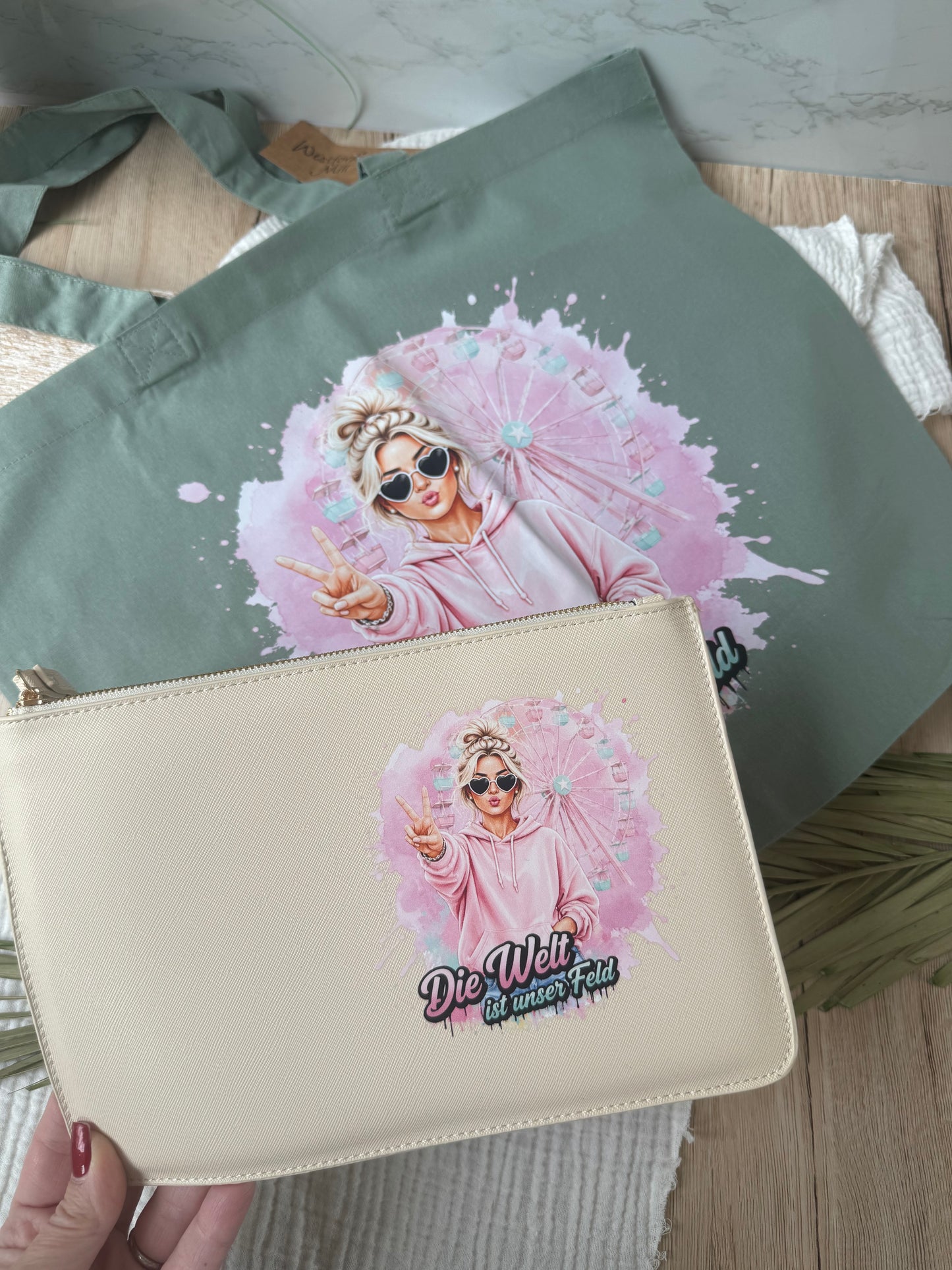 schmale Geldtasche | Leder | "weite Welt" Rosa