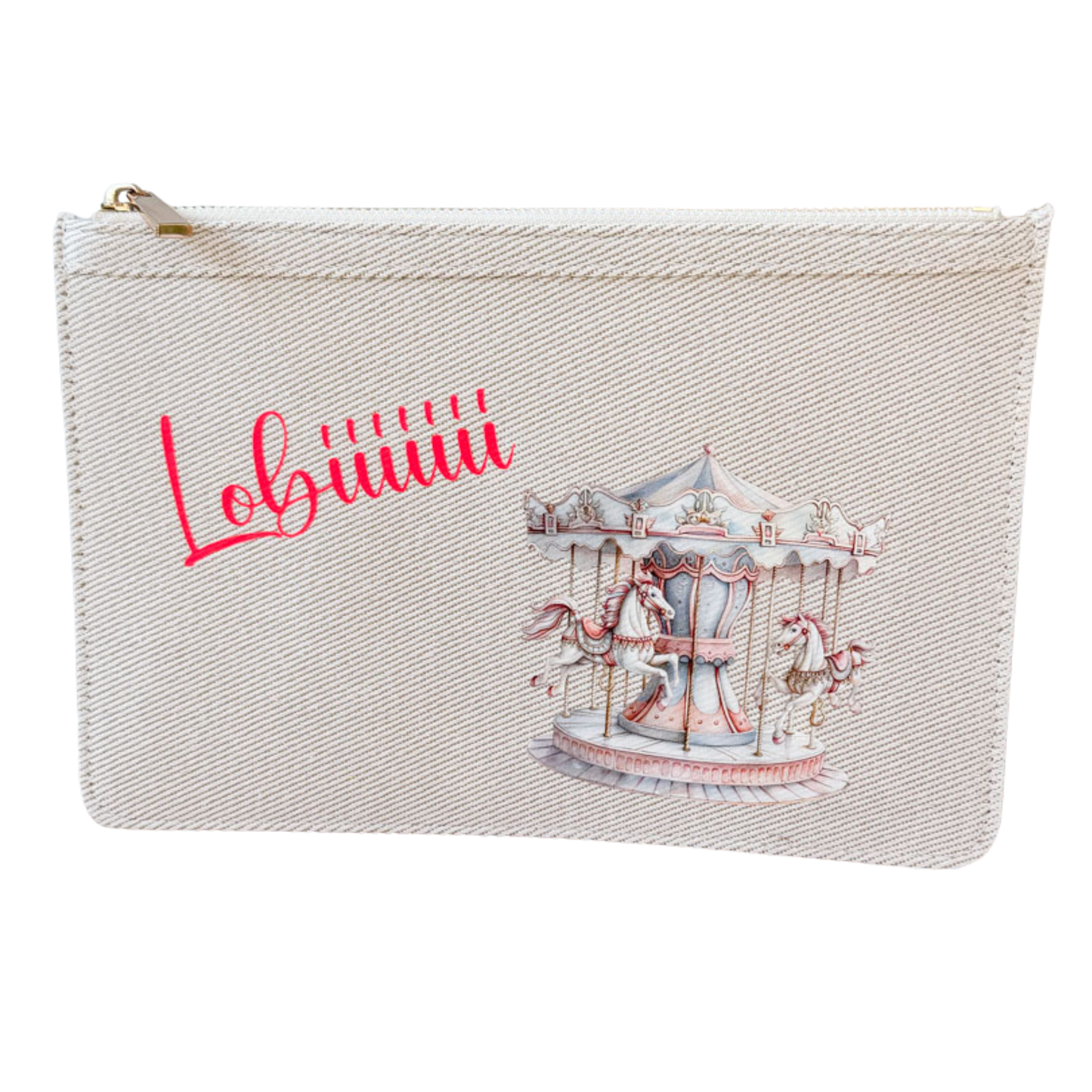 schmale Geldtasche | Canvas | "Karussell Lobiiii"