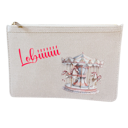 schmale Geldtasche | Canvas | "Karussell Lobiiii"