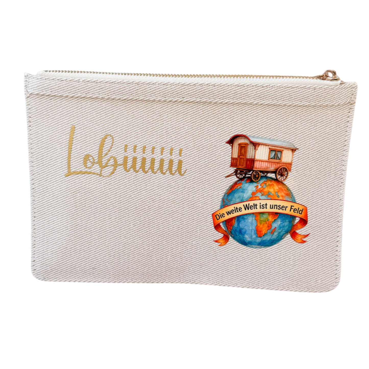 schmale Geldtasche | Canvas | "weite Welt"