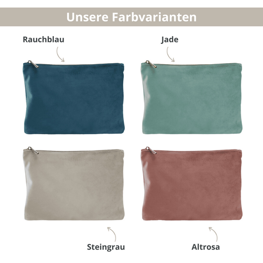 Kosmetiktasche | Samt | Das Leben ist schön
