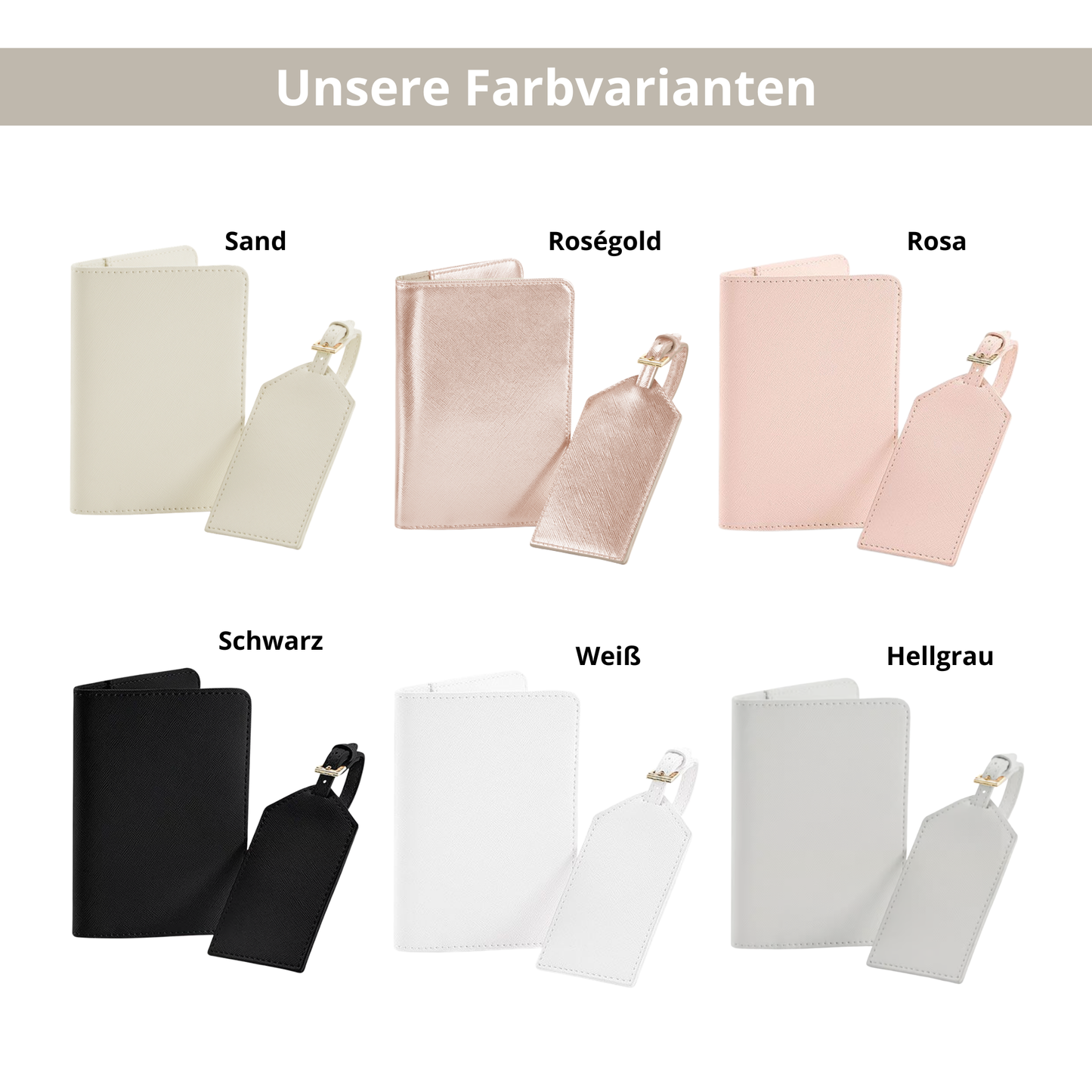 Reisepasshülle & Kofferanhänger | Leder | "Harley"