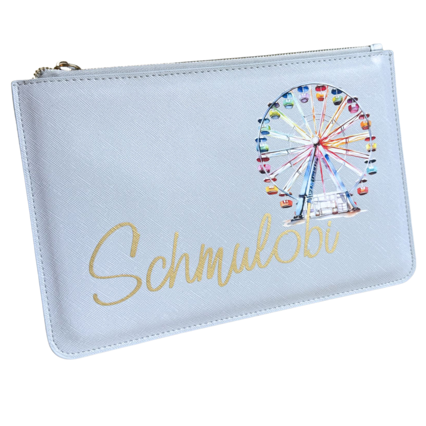 schmale Geldtasche | Leder | "Regenbogen Riesenrad"