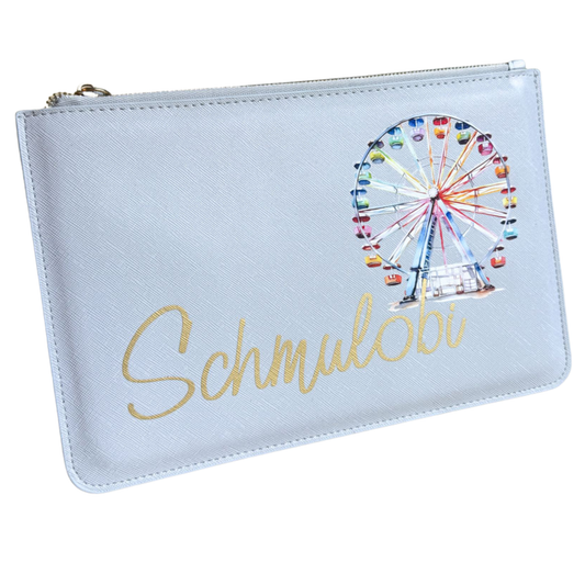 schmale Geldtasche | Leder | "Regenbogen Riesenrad"