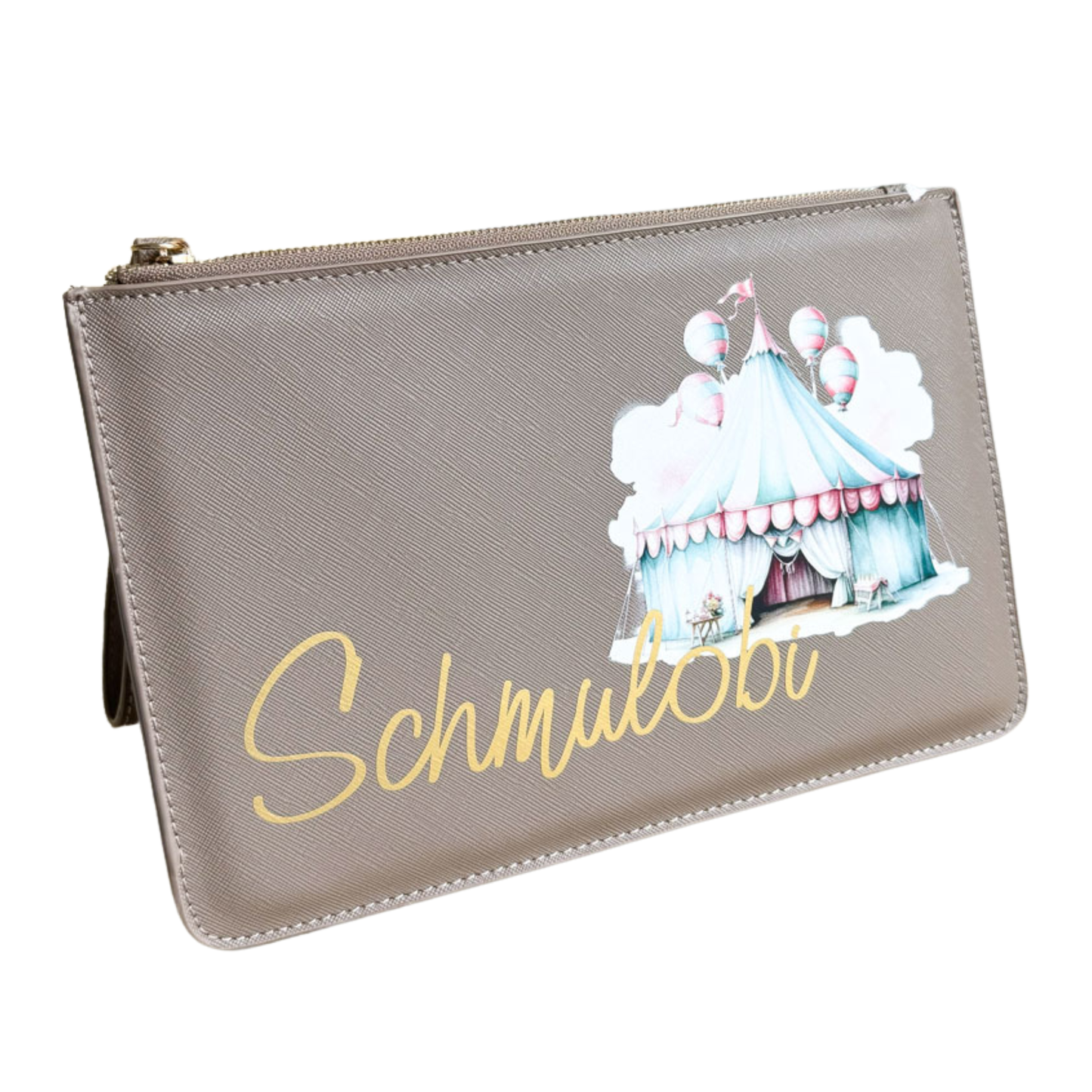 schmale Geldtasche | Leder | "Zirkuszelt Mint"