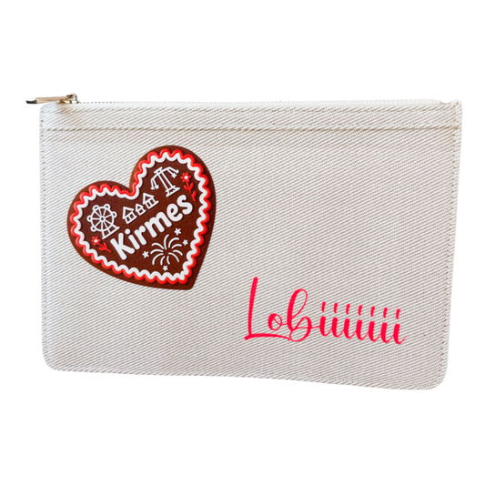 schmale Geldtasche | Canvas | "Lebkuchenherz"