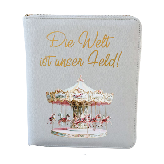 Familienorganizer | Leder | "Pferdekarussell"