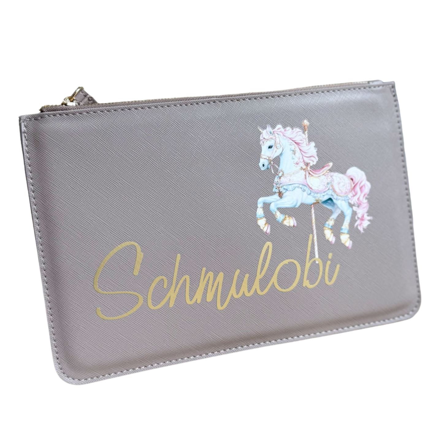 schmale Geldtasche | Leder | "Karussellpferd"