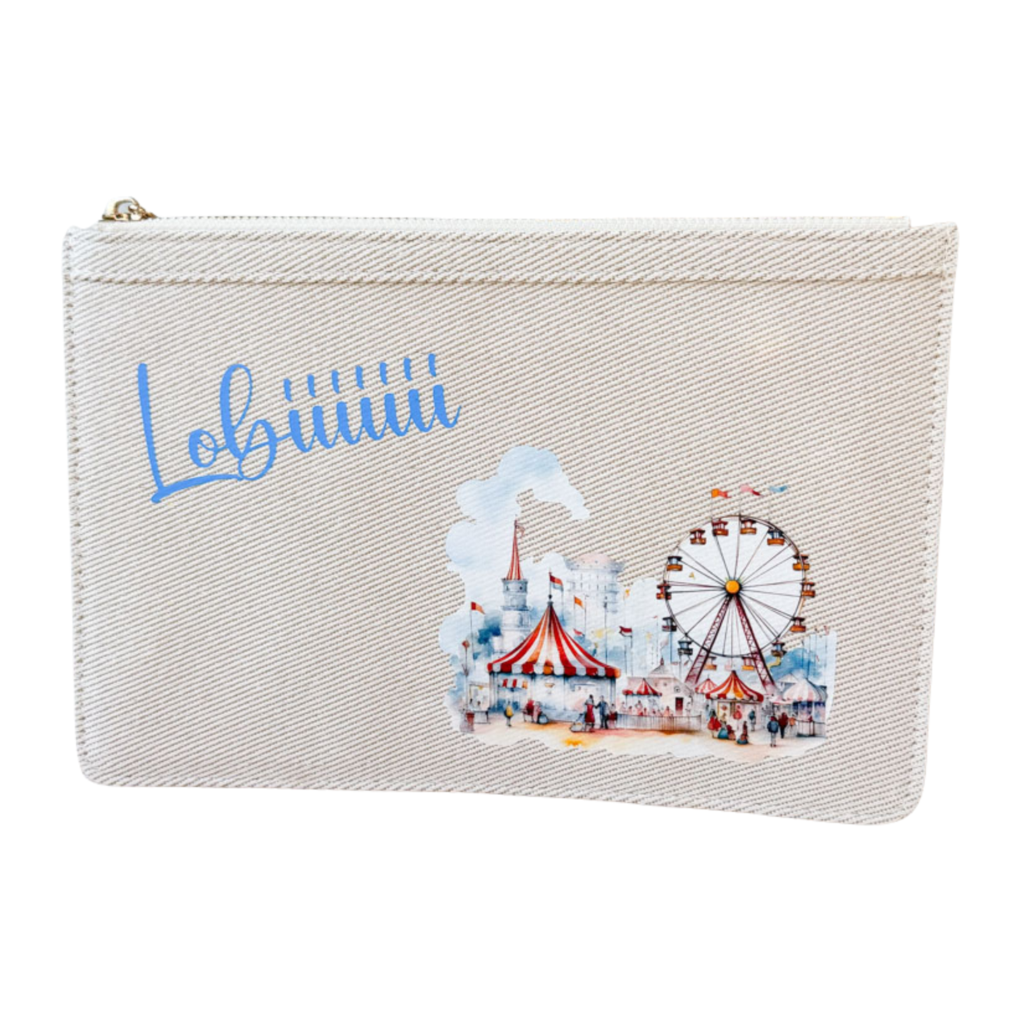 schmale Geldtasche | Canvas | "Kirmes"