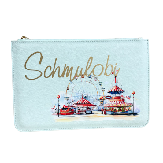 schmale Geldtasche | Leder | "Festplatz Rot"