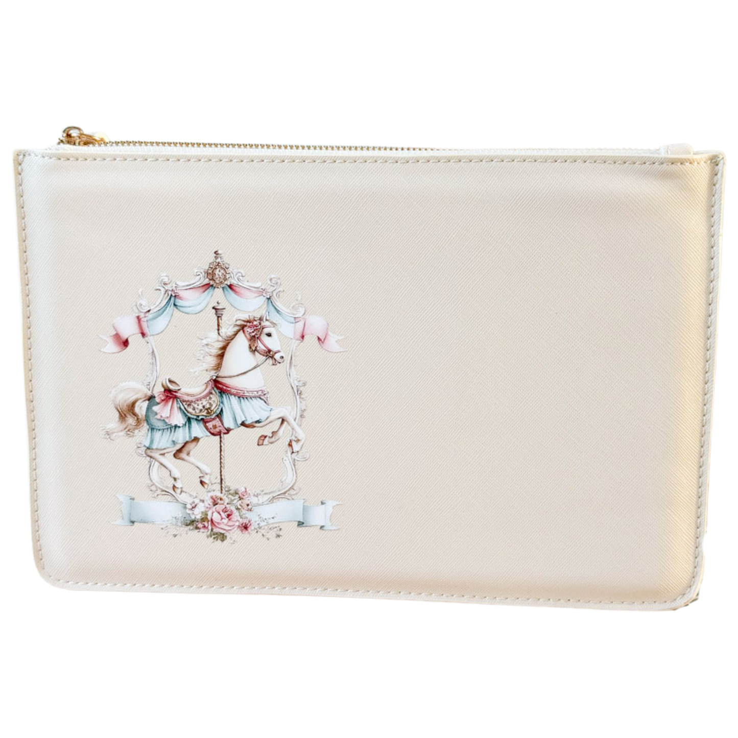 schmale Geldtasche | Leder | "Vintage Karussellpferd"