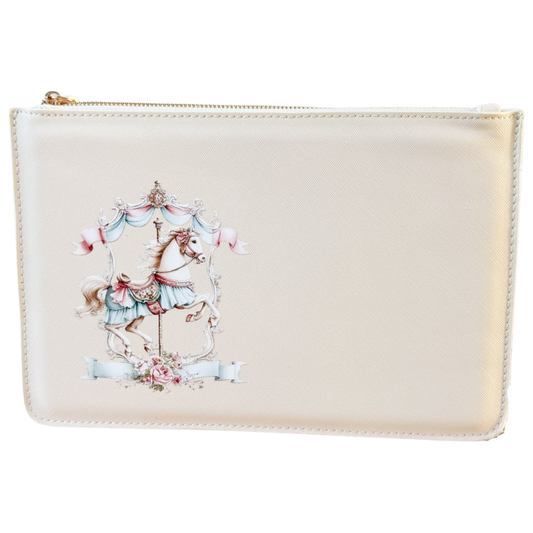 schmale Geldtasche | Leder | "Vintage Karussellpferd"