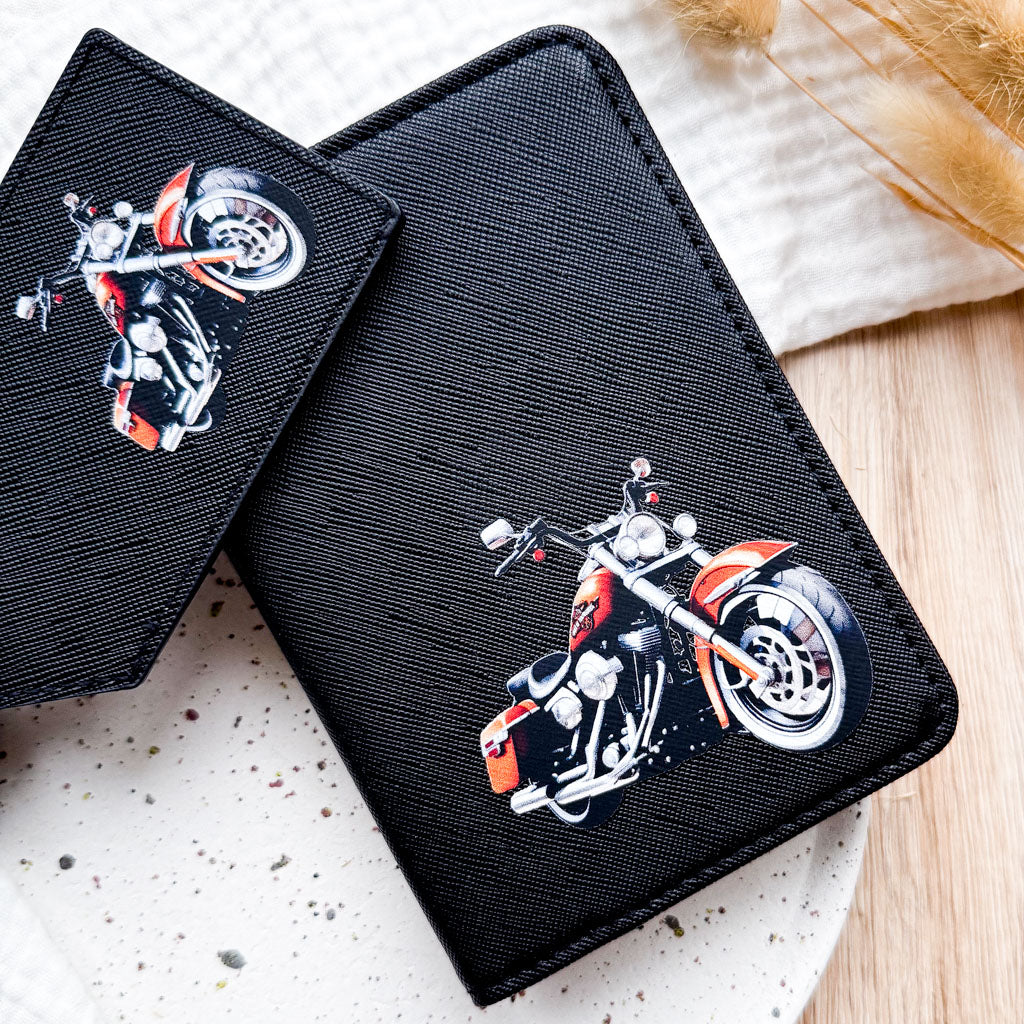 Reisepasshülle & Kofferanhänger | Leder | "Harley"