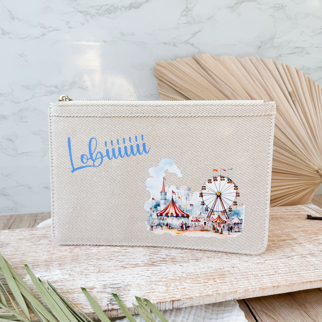 schmale Geldtasche | Canvas | "Kirmes"