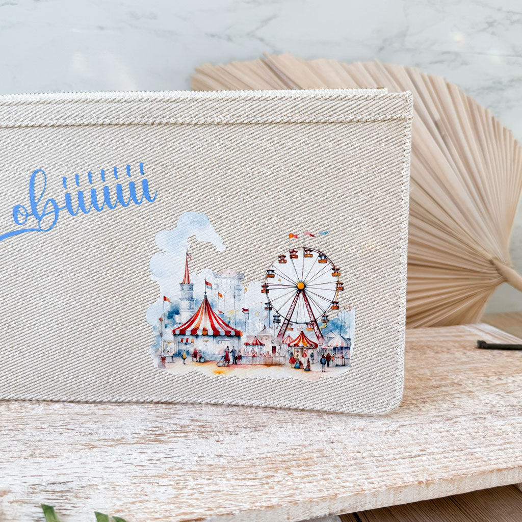 schmale Geldtasche | Canvas | "Kirmes"
