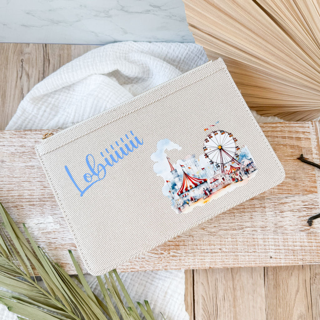 schmale Geldtasche | Canvas | "Kirmes"