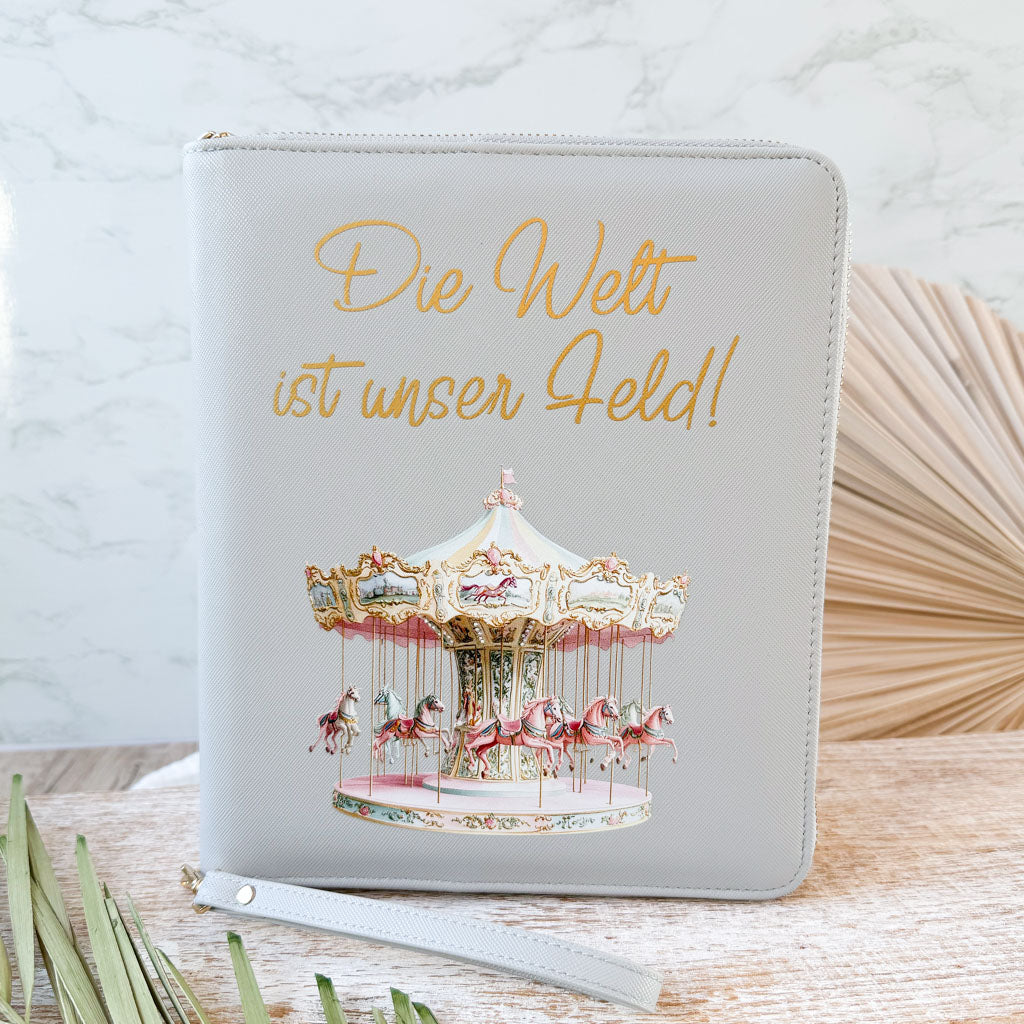 Familienorganizer | Leder | "Pferdekarussell"