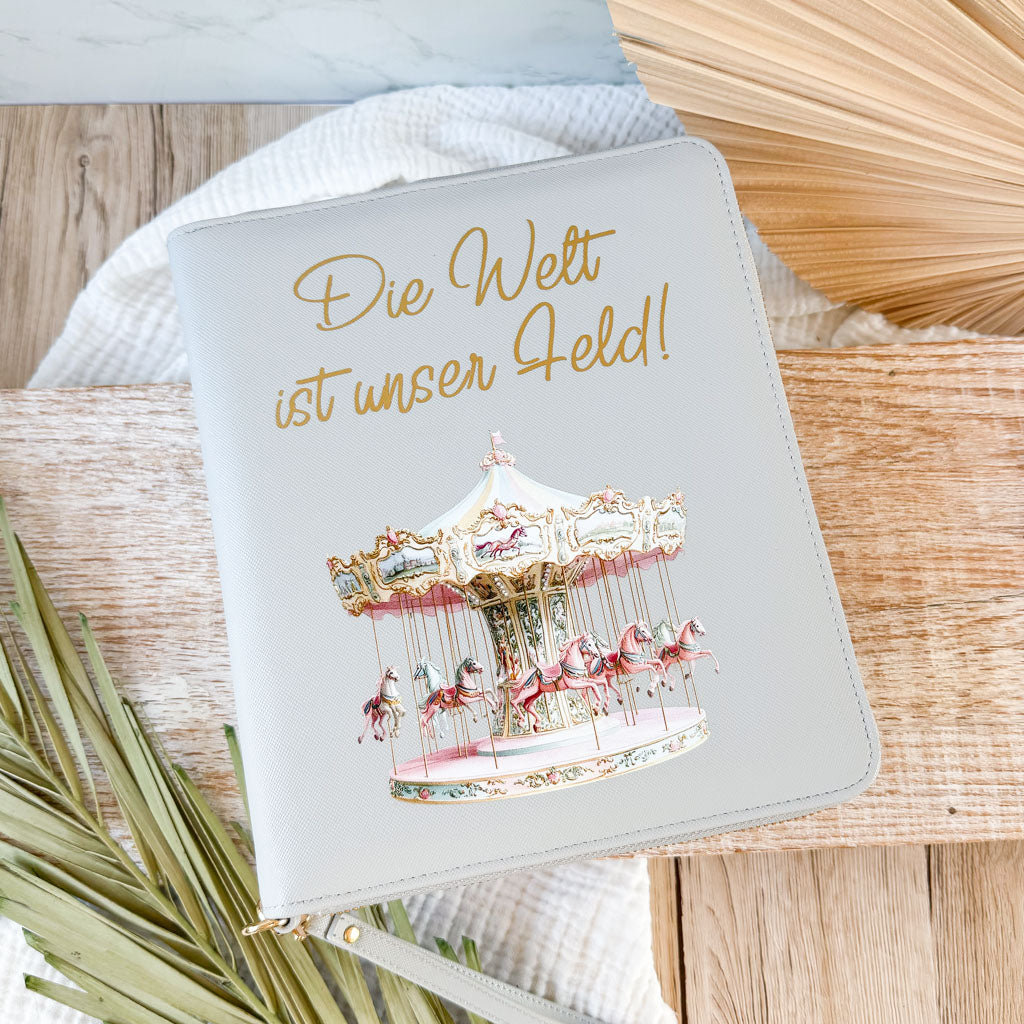 Familienorganizer | Leder | "Pferdekarussell"