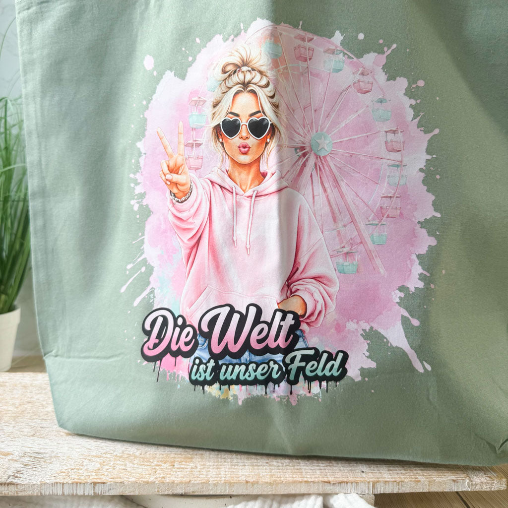 Baumwolle-Beutel | "weite Welt" Rosa