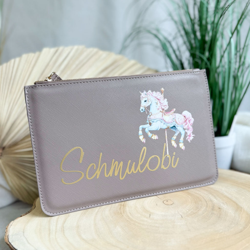 schmale Geldtasche | Leder | "Karussellpferd"
