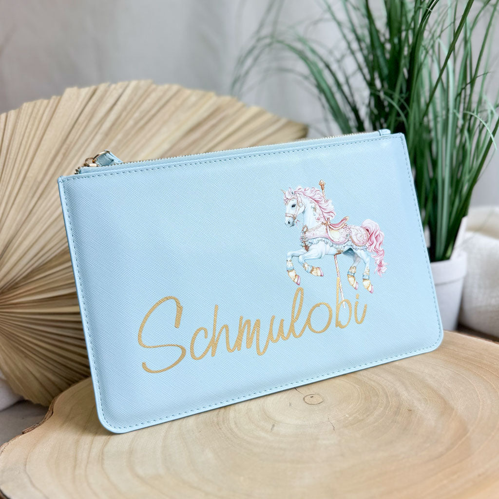 schmale Geldtasche | Leder | "Karussellpferd"