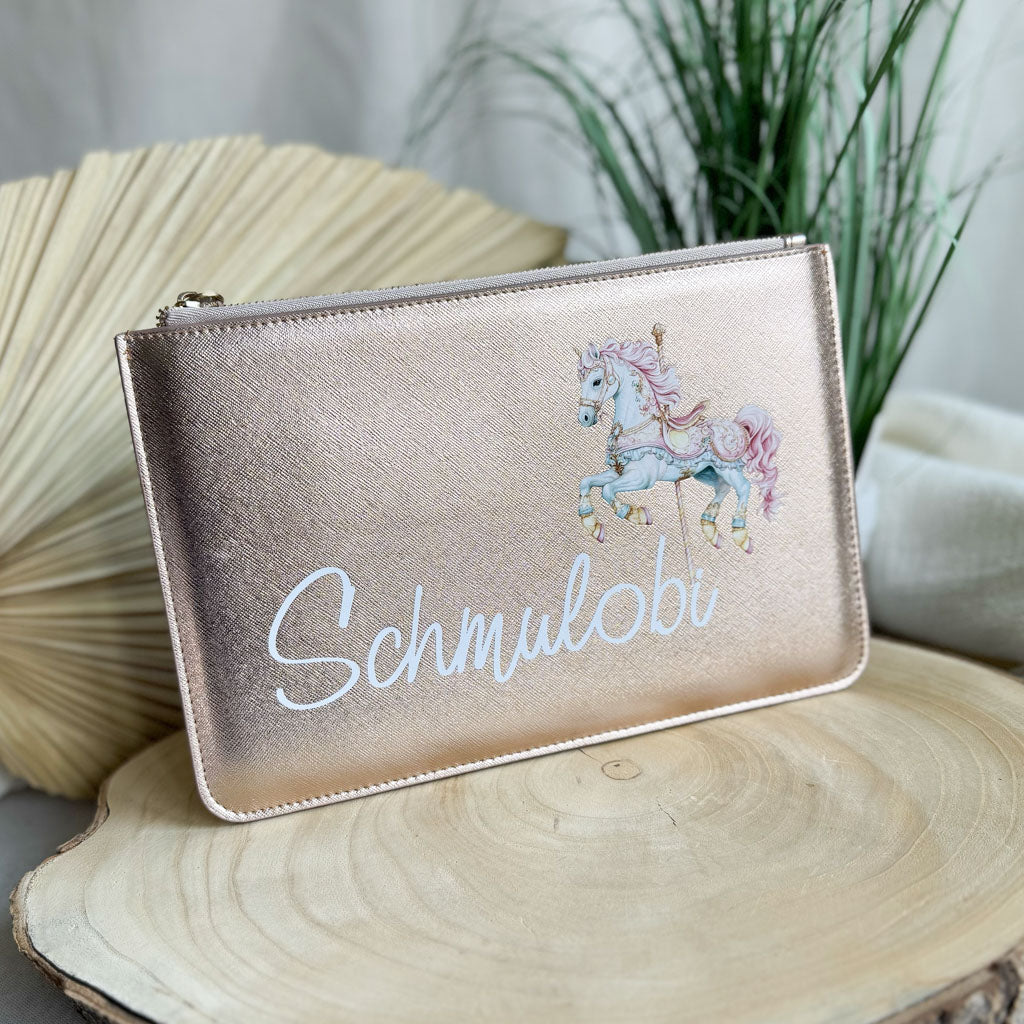 schmale Geldtasche | Leder | "Karussellpferd"