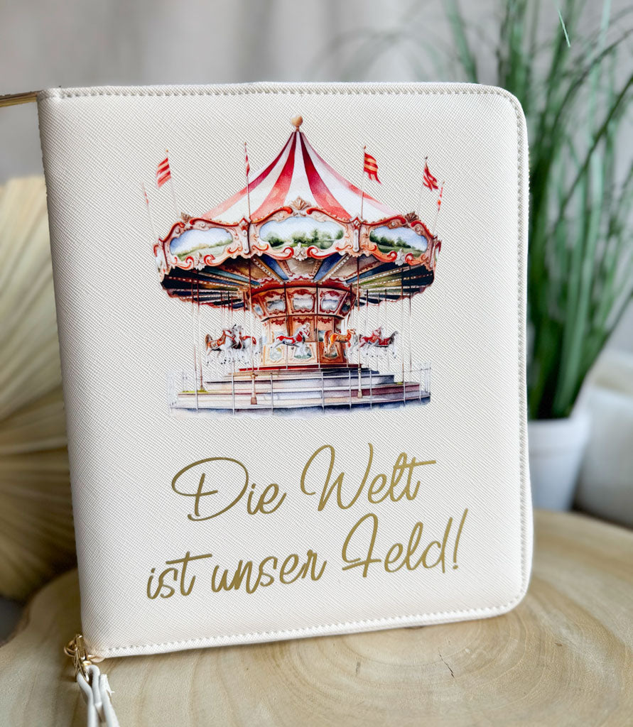 Familienorganizer | Leder | "rotes Karussell"