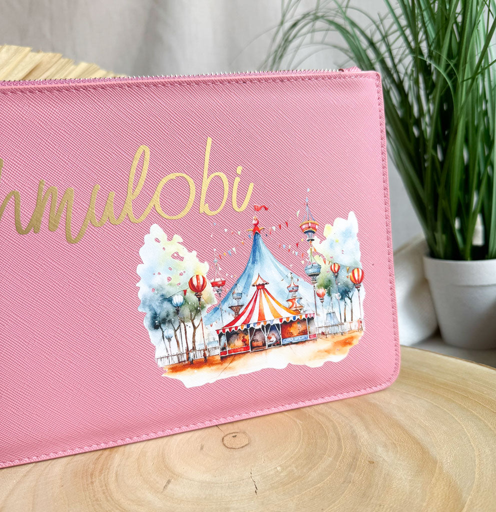 schmale Geldtasche | Leder | "Zirkus-Festplatz"