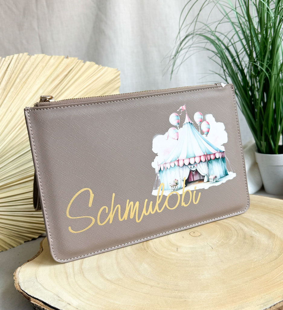 schmale Geldtasche | Leder | "Zirkuszelt Mint"