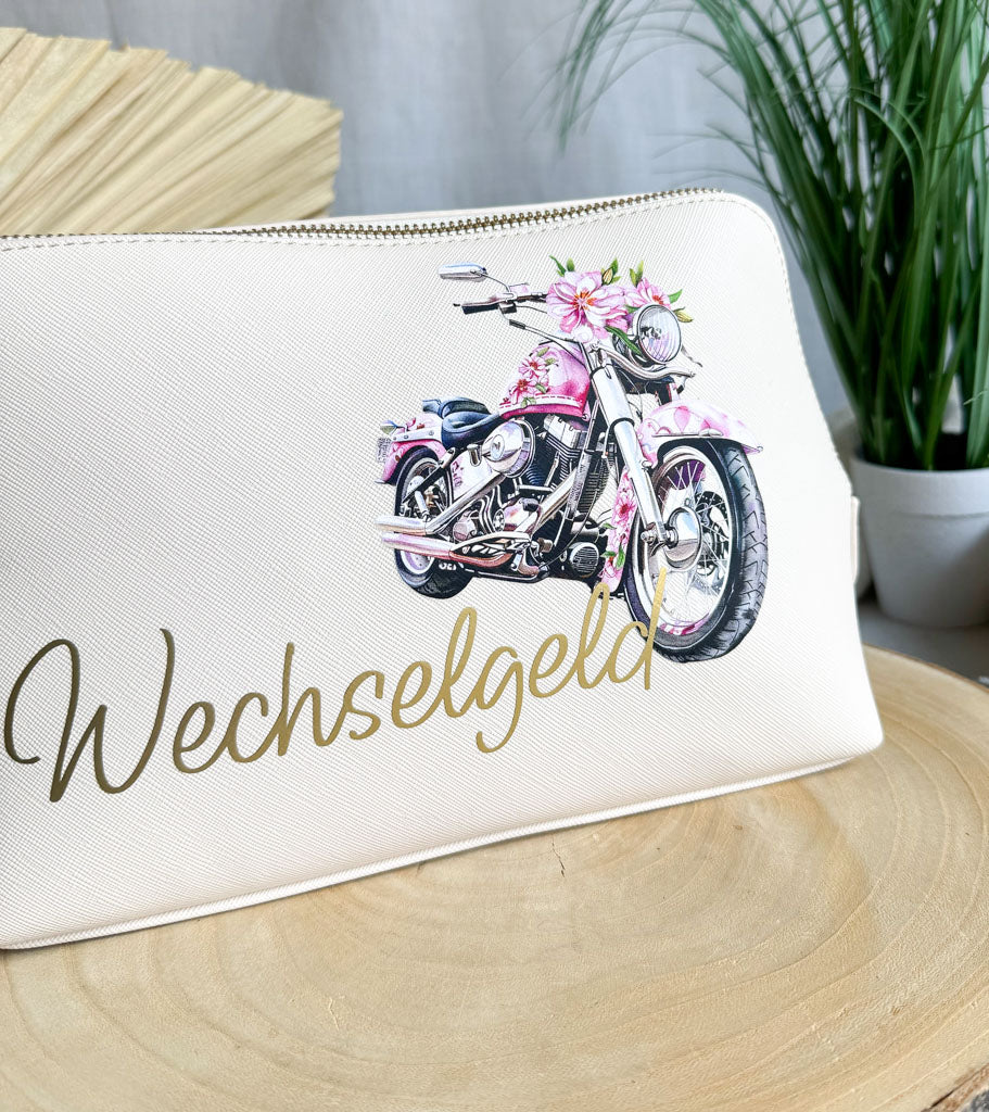 breite Geldtasche | Leder | "Rosa Harley"