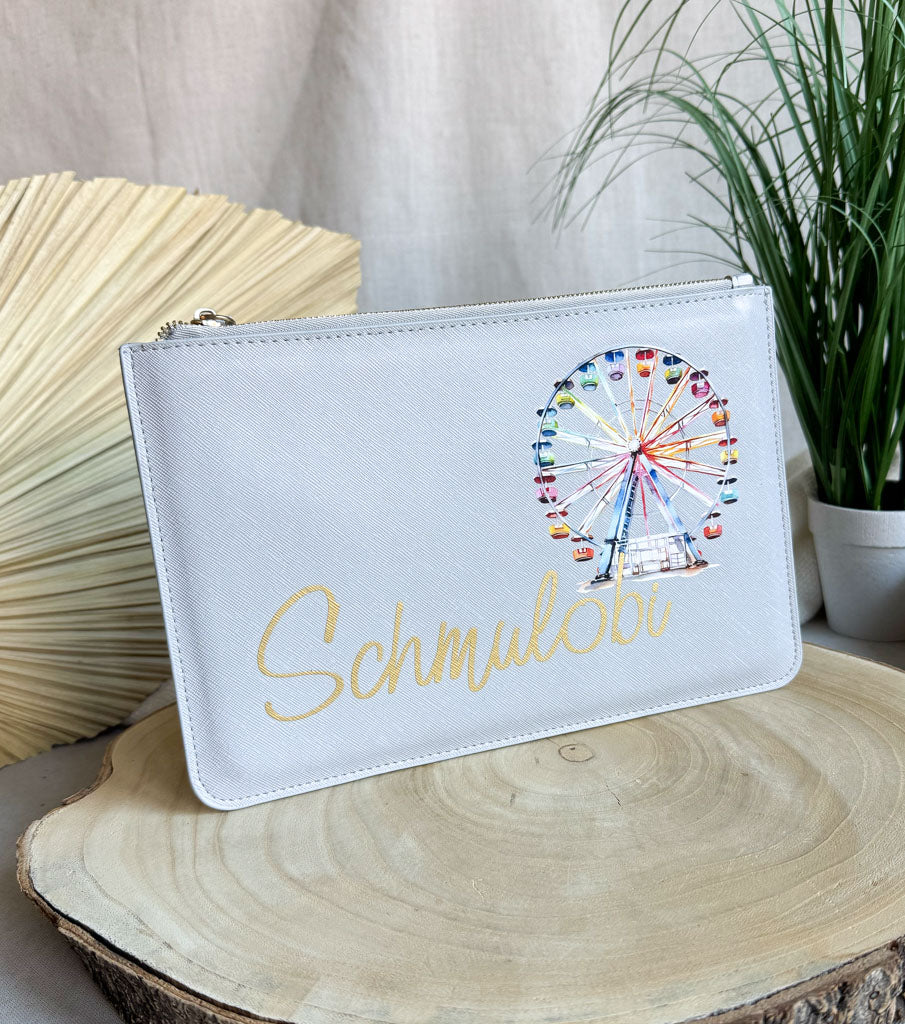 schmale Geldtasche | Leder | "Regenbogen Riesenrad"