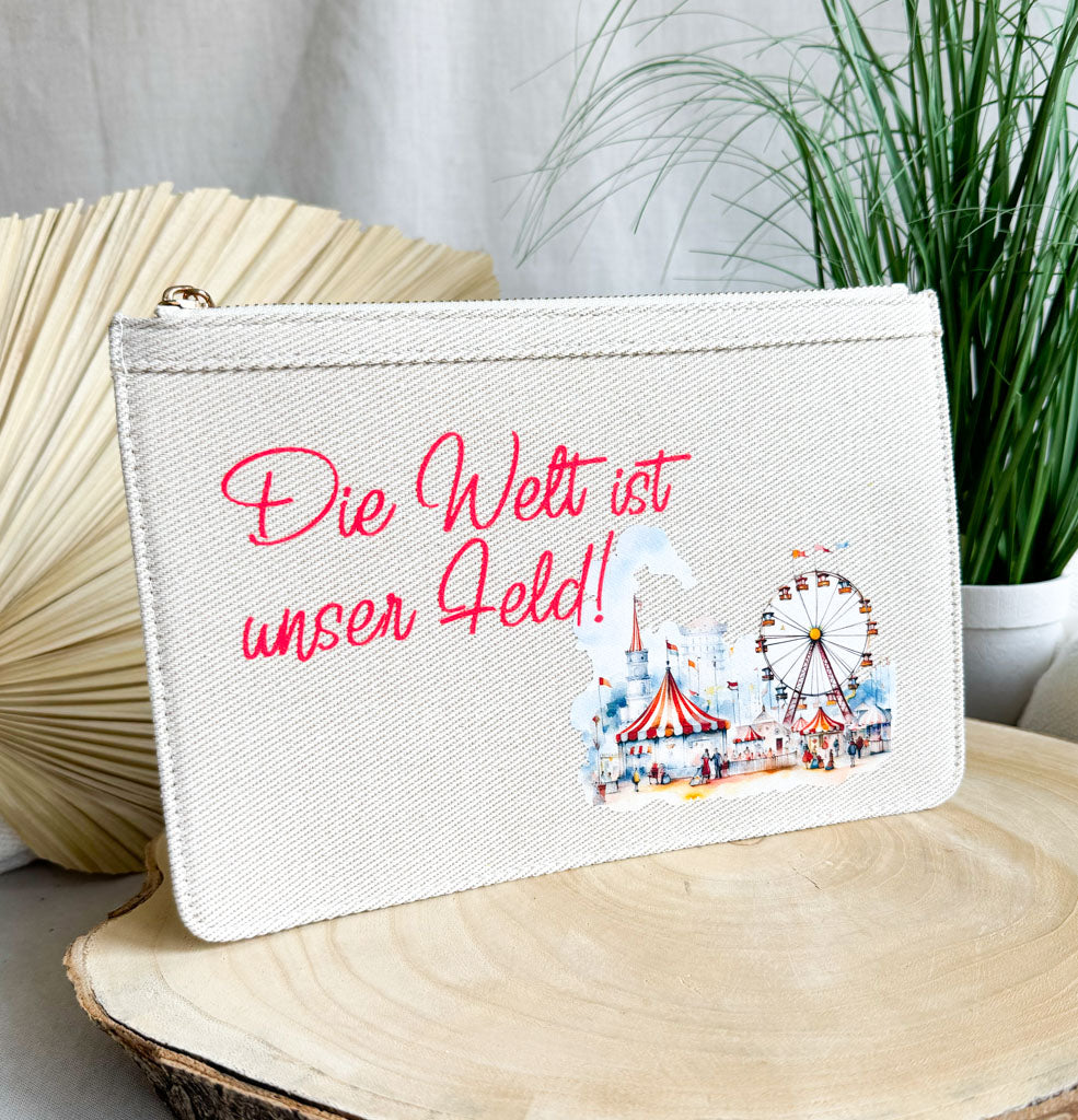 schmale Geldtasche | Canvas | "Kirmes"