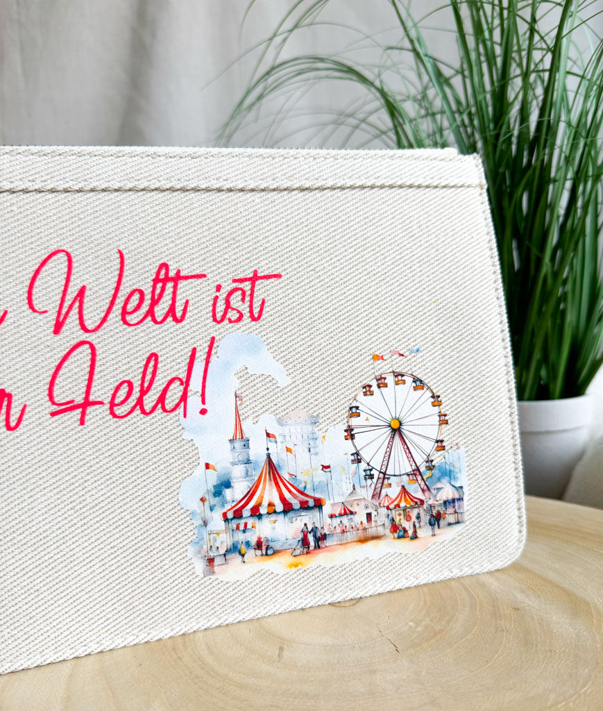 schmale Geldtasche | Canvas | "Kirmes"