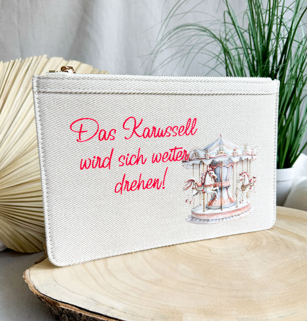 schmale Geldtasche | Canvas | "Karussell"