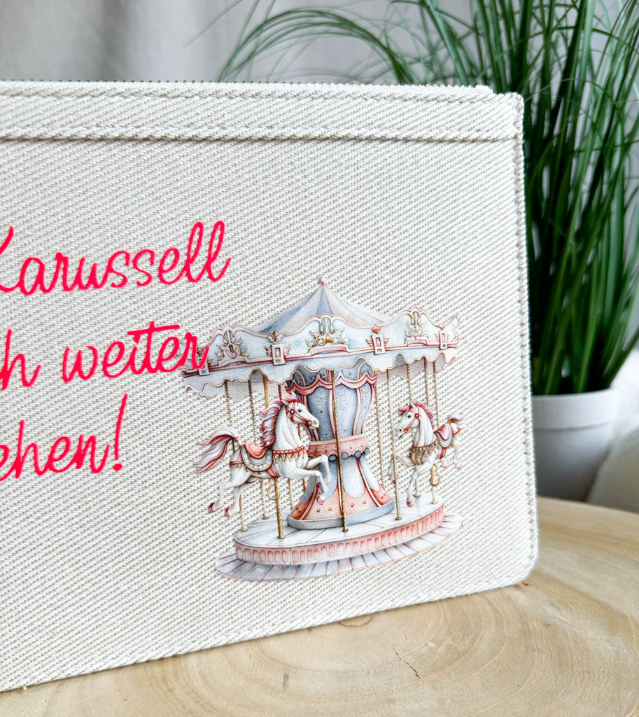 schmale Geldtasche | Canvas | "Karussell"