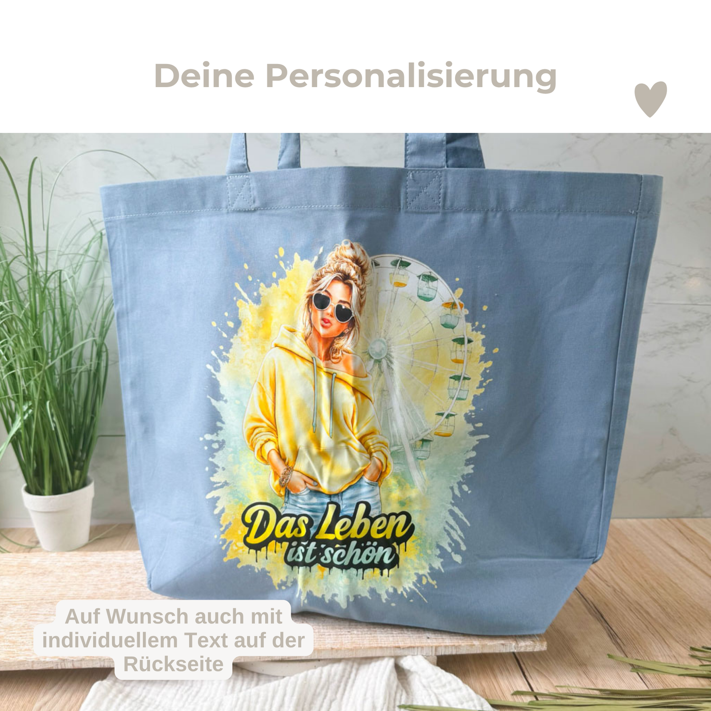 Baumwolle-Beutel | "Das Leben ist schön"