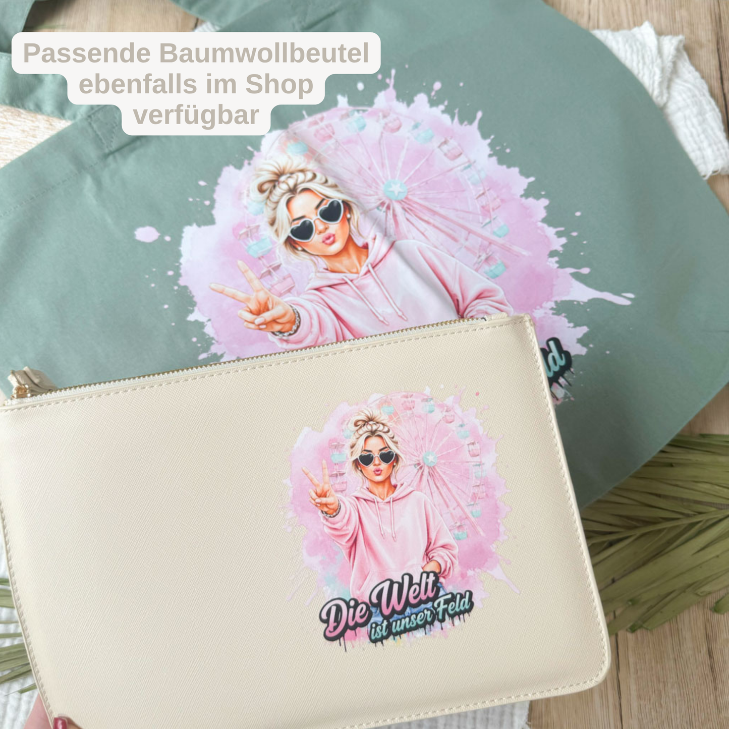 schmale Geldtasche | Leder | "weite Welt" Rosa